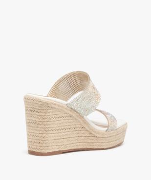Sandales femme compensées à brides scratch en cuir vue4 - GEMO(URBAIN) - GEMO