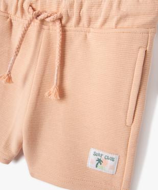 Short bébé en maille côtelée à taille élastiquée vue2 - GEMO(BEBE DEBT) - GEMO