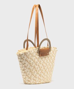 Sac en paille tricolore porté main et porté épaule femme vue2 - GEMO (ACCESS) - GEMO