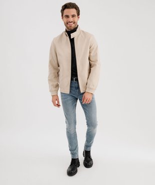 Jean skinny extensible en denim délavé et patiné homme vue4 - GEMO 4G HOMME - GEMO