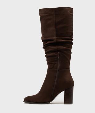 Bottes en suédine avec tige drapée femme - Follow Me vue3 - FOLLOW ME - GEMO