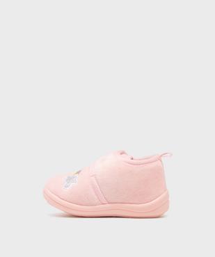 Chaussons en velours à scratch moelleux imprimé arc-en-ciel fille vue3 - GEMO (ENFANT) - GEMO