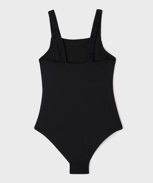 Maillot de bain 1 pièce texturé à  bretelles froncées fille vue3 - GEMO (JUNIOR) - GEMO