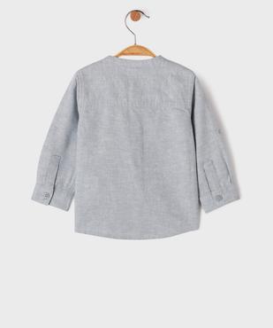 Chemise manches longues à col mao en lin et coton bébé garçon vue3 - GEMO 4G BEBE - GEMO
