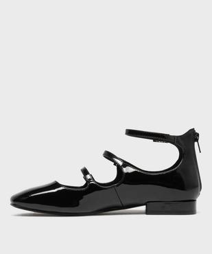 Ballerines vernies avec brides et zip au talon femme - Follow Me vue3 - FOLLOW ME - GEMO
