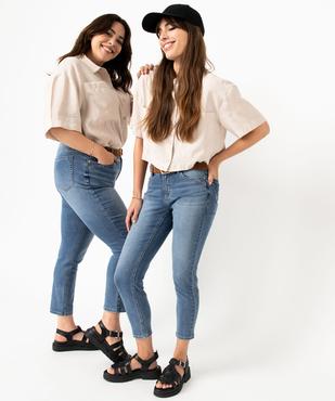 Jean slim longueur 7/8ème avec ceinture femme vue1 - GEMO 4G FEMME - GEMO