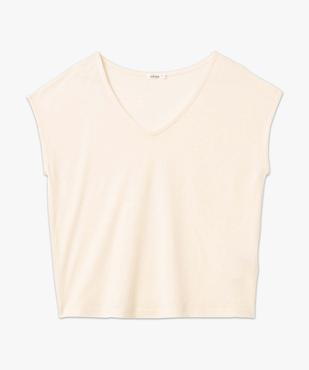 Tee-shirt femme à col V et manches ultra courtes vue4 - GEMO 4G FEMME - GEMO