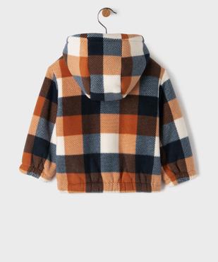 Blouson à capuche en velours à carreaux doublure sherpa bébé garçon - LuluCastagnette  vue4 - LULUCASTAGNETTE - GEMO