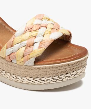 Sandales femme compensées à brides en fibre tressée vue7 - GEMO(URBAIN) - GEMO