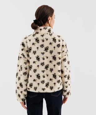 Sweat pressionné en sherpa imprimé à col montant femme vue2 - GEMO(FEMME PAP) - GEMO