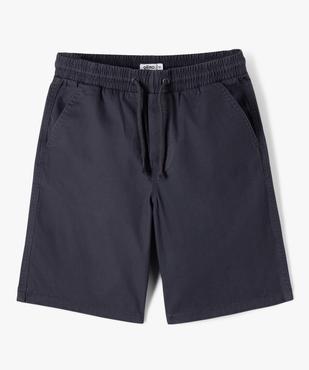 Bermuda garçon en coton avec ceinture élastique vue1 - GEMO (JUNIOR) - GEMO