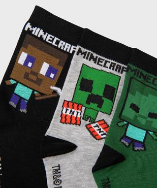 Chaussettes tige haute imprimées garçon - Minecraft (lot de 3) vue2 - MINECRAFT - GEMO