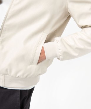 Veste zippée en textile doux avec col chemise homme vue2 - GEMO (HOMME) - GEMO