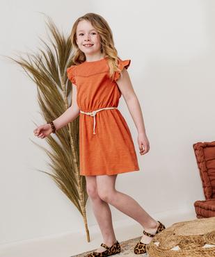 Robe fille en maille avec buste brodé et manches à volants vue9 - GEMO 4G FILLE - GEMO