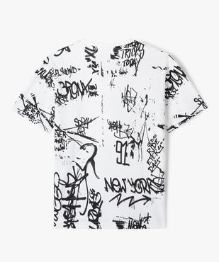 Tee-shirt à manches courtes avec inscription streetwear garçon vue3 - GEMO 4G GARCON - GEMO