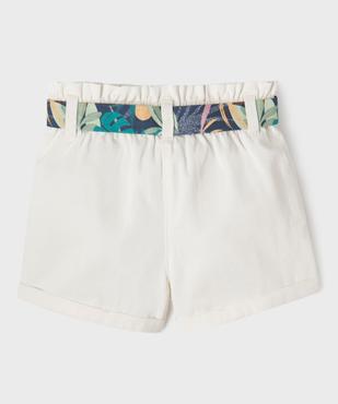 Short en coton taille haute avec ceinture à nouer fille vue7 - GEMO (ENFANT) - GEMO