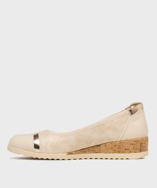 Ballerines confort métallisées avec talon compensé femme vue3 - G'FLEX - GEMO