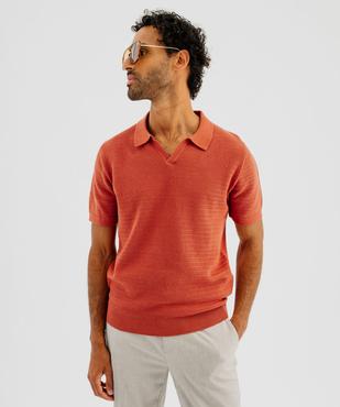Polo manches courtes en maille fantaisie homme vue2 - GEMO 4G HOMME - GEMO