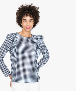 Blouse vichy à volants vue1 - GEMO(FEMME PAP) - GEMO