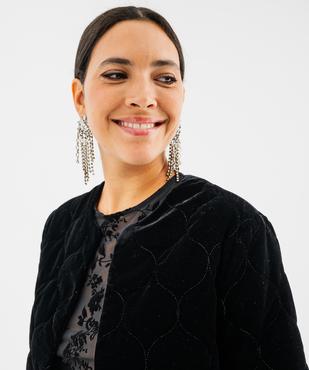 Veste matelassée en velours femme vue2 - GEMO(FEMME PAP) - GEMO