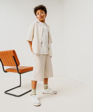 Chemise manches courtes à col cubain garçon vue6 - GEMO (JUNIOR) - GEMO