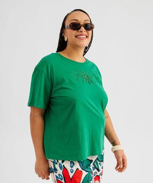 Tee-shirt manches courtes avec motif brodé femme grande taille vue1 - GEMO (G TAILLE) - GEMO