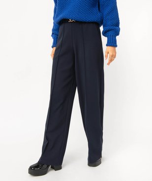 Pantalon en maille extensible avec bijou à la ceinture femme vue1 - GEMO(FEMME PAP) - GEMO