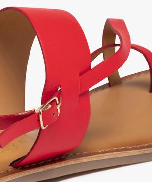 Sandales femme à talon plat et brides en cuir vue6 - GEMO (CASUAL) - GEMO