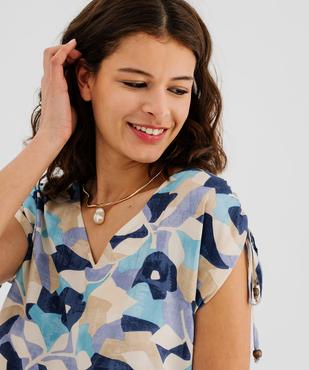 Blouse sans manches fluide à imprimé graphique femme vue2 - GEMO(FEMME PAP) - GEMO