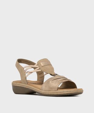 Sandales confort dessus métallisé femme - Softrelax vue1 - SOFTRELAX - GEMO