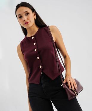 Gilet de costume sans manches à boutons dorés femme vue1 - GEMO(FEMME PAP) - GEMO
