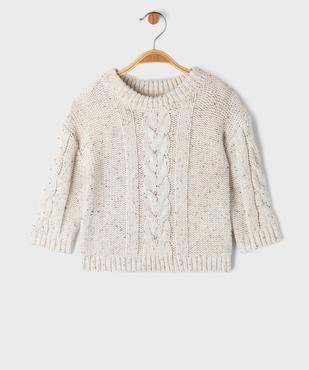Pull en maille chinée bébé garçon vue1 - GEMO(BEBE DEBT) - GEMO