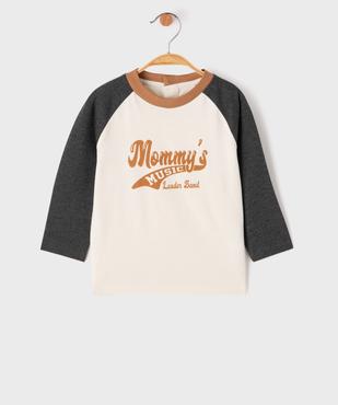 Tee-shirt à manches longues contrastantes bébé garçon vue1 - GEMO 4G BEBE - GEMO