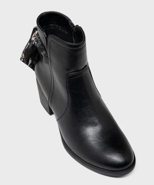 Boots à talon cubain et foulard noué femme vue5 - EMILIA ROSA - GEMO