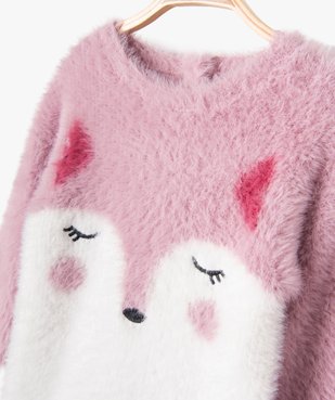 Robe pull en maille duveteuse à motif bébé fille vue2 - GEMO(BEBE DEBT) - GEMO