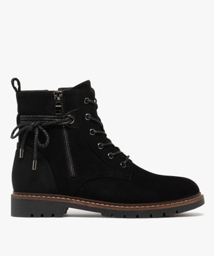 Boots à lacets et zips avec cordon fantaisie sur la tige femme  vue1 - GEMO (CASUAL) - GEMO
