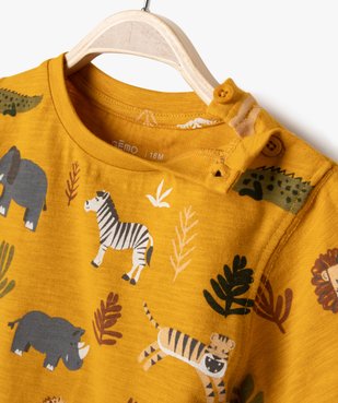 Tee-shirt à manches courtes à motifs animaux de la jungle bébé garçon vue2 - GEMO(BEBE DEBT) - GEMO