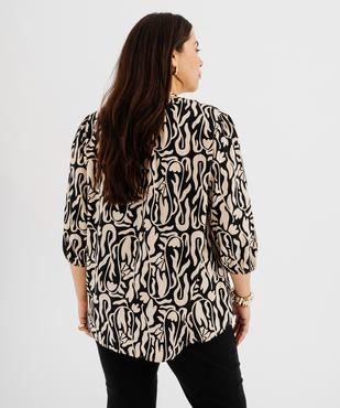 Blouse fluide en viscose avec manches 3/4 femme grande taille vue3 - GEMO 4G GT - GEMO