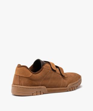 Baskets homme dessus cuir uni fermeture scratch vue4 - GEMO (SPORTSWR) - GEMO