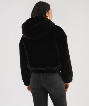 Blouson à capuche en fourrure imitation femme vue4 - GEMO 4G FEMME - GEMO