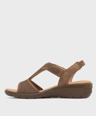 Sandales confort à talon compensé femme - G'flex vue3 - G'FLEX - GEMO