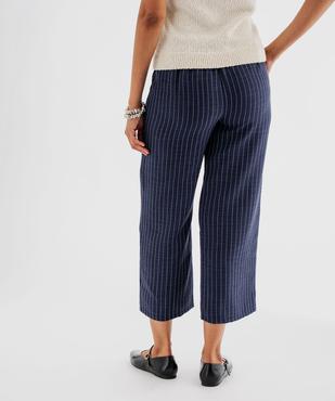 Pantacourt ample et souple à rayures femme vue3 - GEMO(FEMME PAP) - GEMO