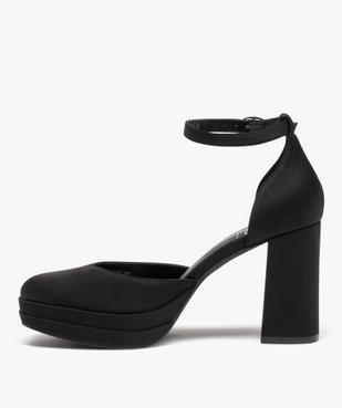 Escarpin en satin avec plateforme et talon haut femme vue3 - GEMO(URBAIN) - GEMO