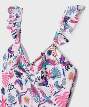 Maillot de bain 1 pièce fleuri à bretelles volantées fille vue2 - GEMO (ENFANT) - GEMO
