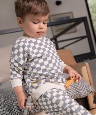 Sweat à motif damier bébé garçon vue6 - GEMO 4G BEBE - GEMO