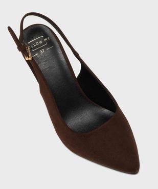 Escarpins slingback à talon haut et bout pointu femme - Follow Me vue5 - FOLLOW ME - GEMO