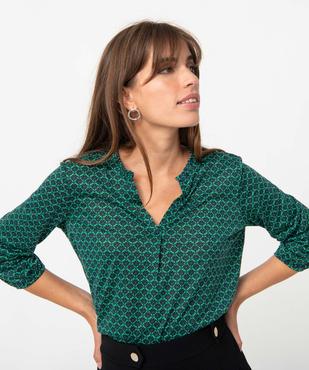 Tee-shirt femme à manches 3/4 avec décolleté en V vue2 - GEMO 4G FEMME - GEMO
