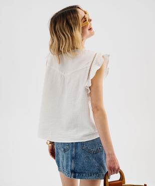 Blouse manches courtes en gaze de coton femme vue3 - GEMO(FEMME PAP) - GEMO