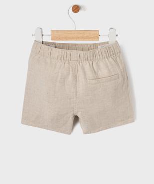 Short en coton et lin avec ceinture ajustable bébé garçon vue3 - GEMO(BEBE DEBT) - GEMO
