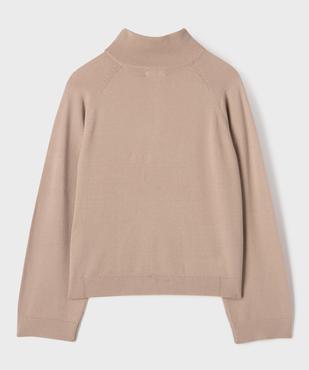 Pull col camionneur zippé en maille fine fille vue3 - GEMO (JUNIOR) - GEMO